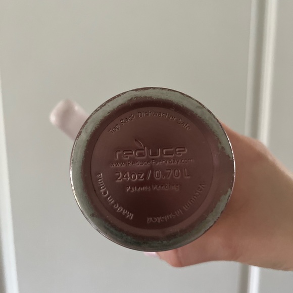 White and Pink Reduce Tumbler with Straw - Picture 2 of 5